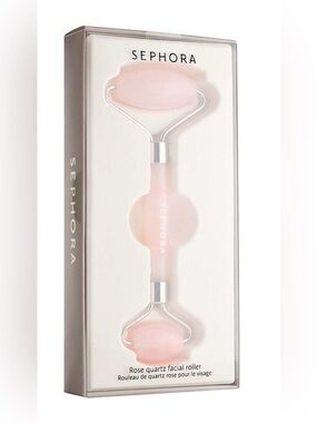 Sephora Dual-Ended Rose Quartz Facial Roller in Light Pink